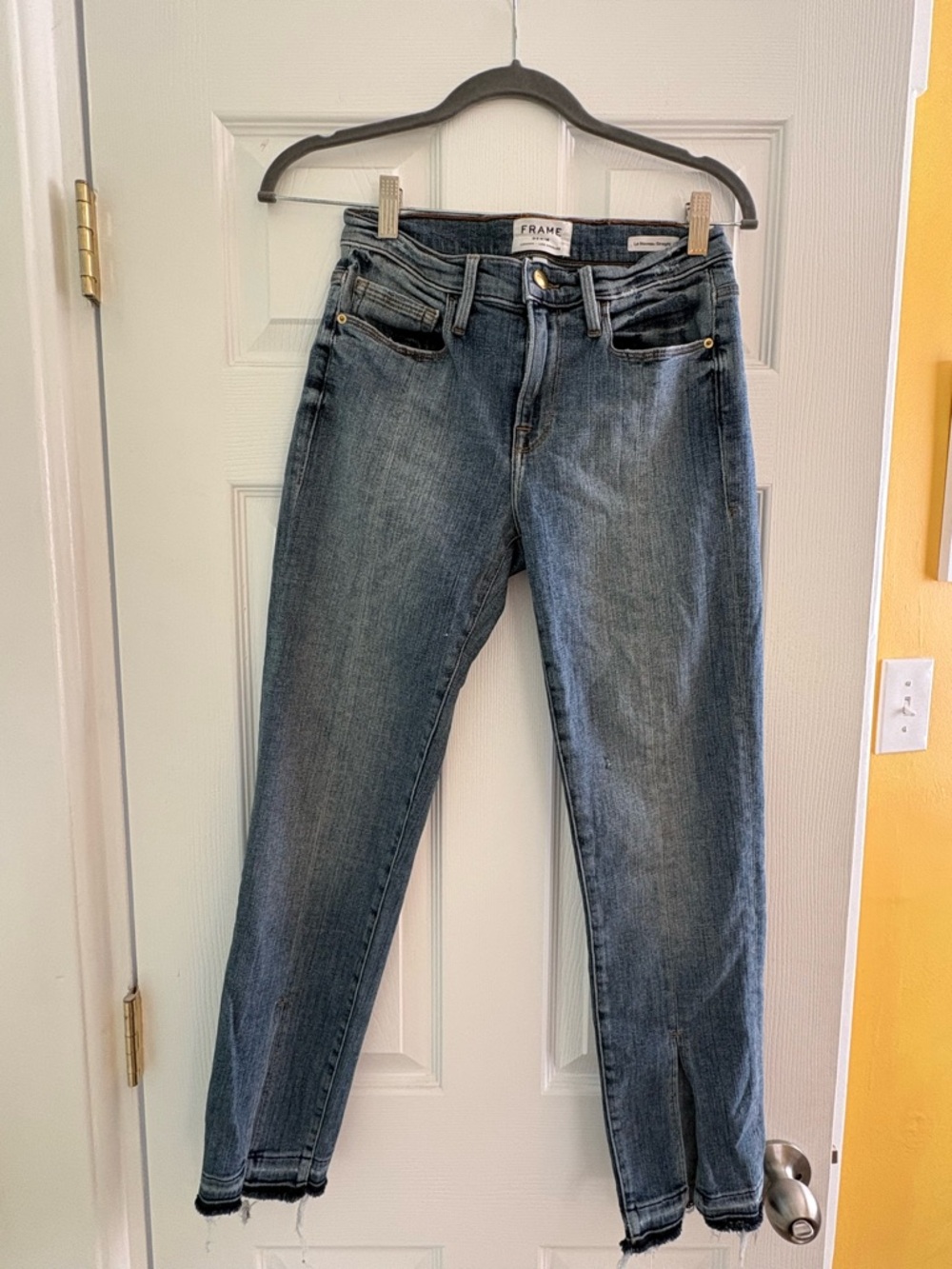 Frame Denim Dark Blue Ankle Crop Jeans